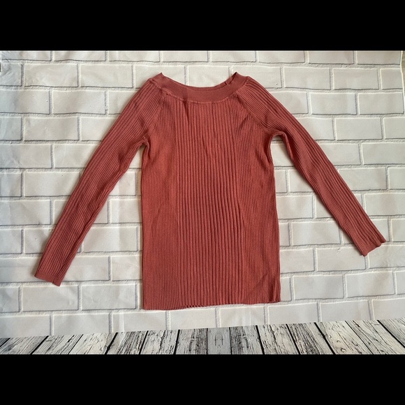 Rue21 Women's Ribbed Crew Neck Sweater - Rust/size L - Picture 7 of 8